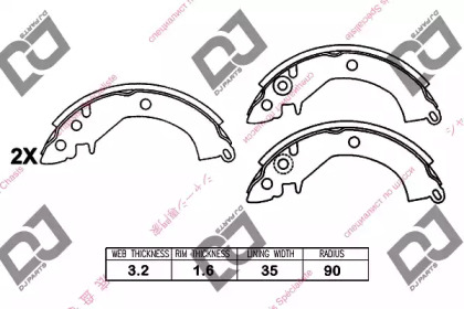 Комлект тормозных накладок DJ PARTS BS1343